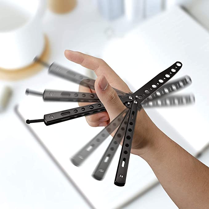 Balisong Benchmade Training Trainer Knife Bentuk Sisir Rambut butterfly dan Tumpul Comb CSGo