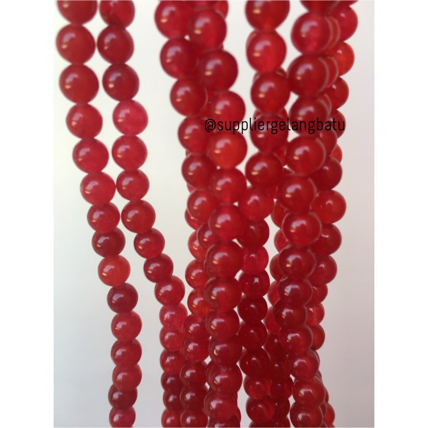 bahan gelang kalung batu 6mm red agate doff bahan kreasi premium akik aksesoris fashion craft grosir