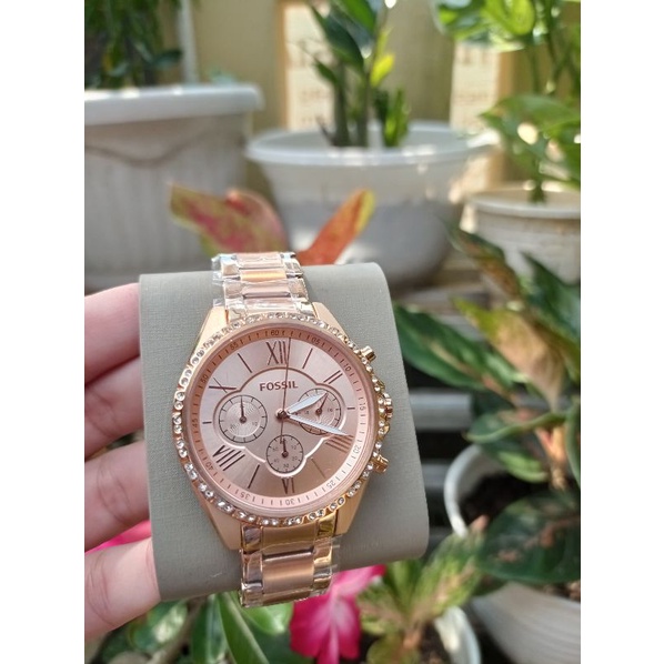 jam fossil cewe bq 3377 warna rosegold