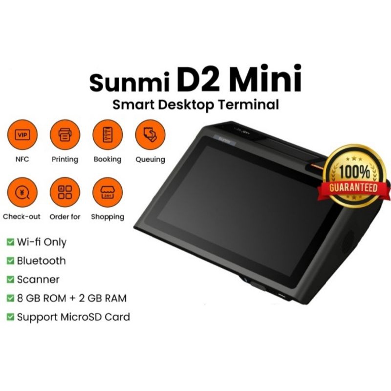 DESKTOP Pos Printer S U N M I D2 Mini NFC WIFI 2GB/8GB Android 8.1