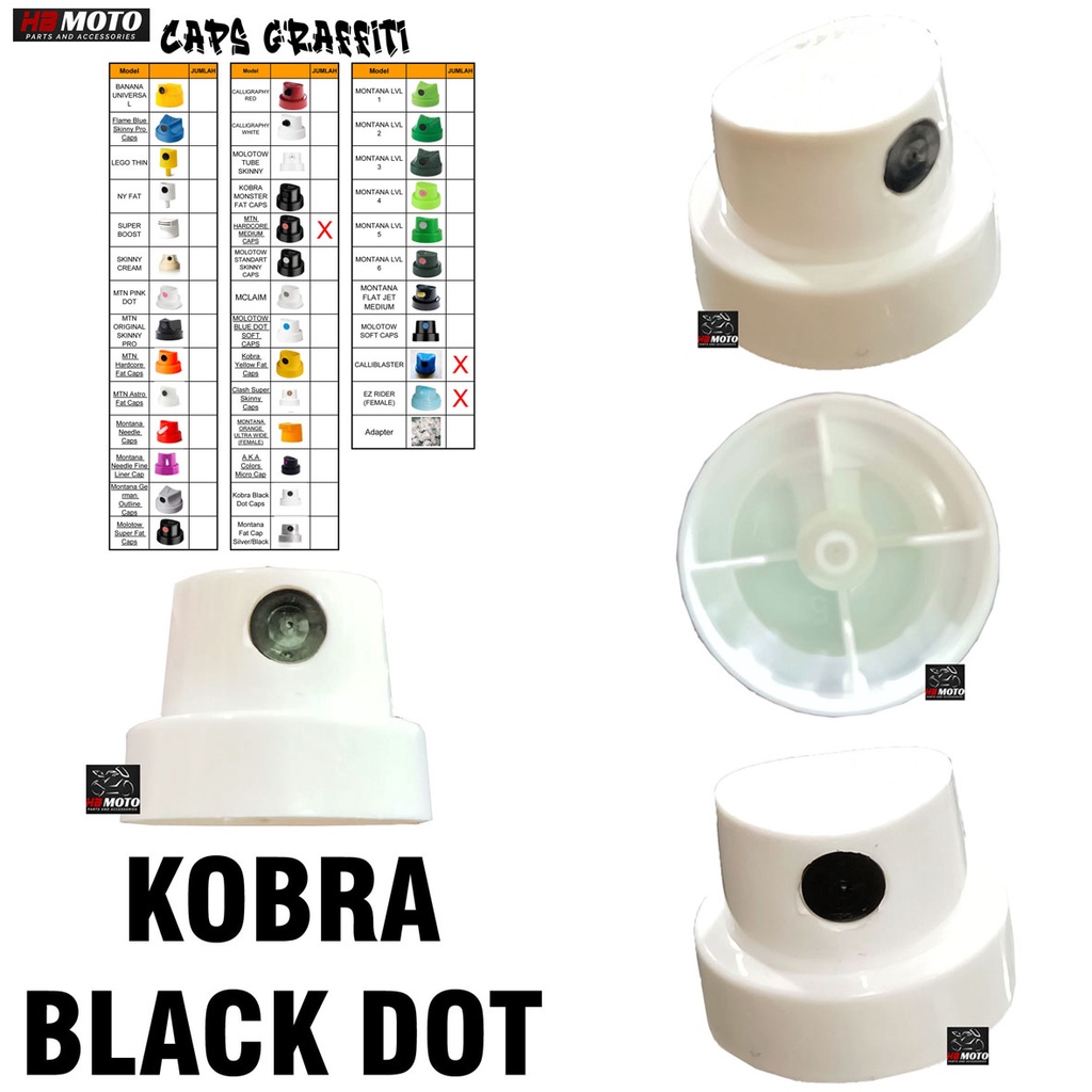 Jual Caps KOBRA BLACK DOT Grafitti spray paints /KOBRA BLACK DOT CAPS