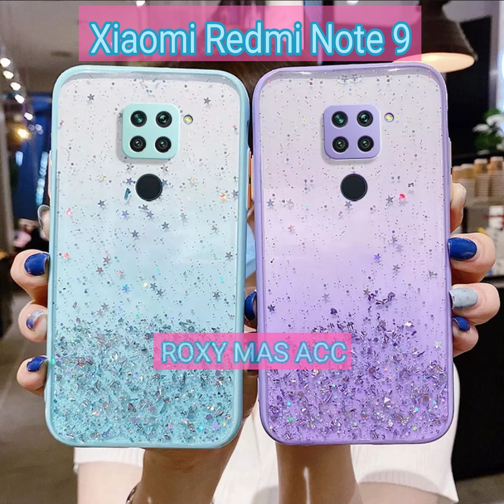 SOFTCASE ( XIAOMI REDMI NOTE 9 ) TERBARU CASE DOVE GLITER FUZE TRANSPARAN DENGAN KAMERA PROTEKSI, SO