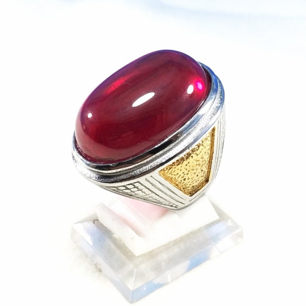 CINCIN BATU AKIK PERMATA MERAH SIAM BANGKOK BIG SIZE UP 8MOHS TERMURAH VERY GOOD