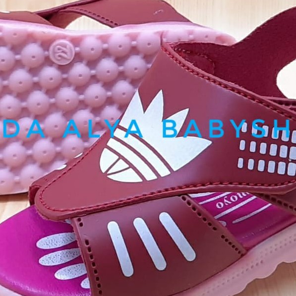 Sendal Anak Perempuan Usia 1 2 Tahun Karet MERAH Anti Licin - Sepatu Sandal Anak Cewek Anti Licin Alas Karet Size 22 - 24