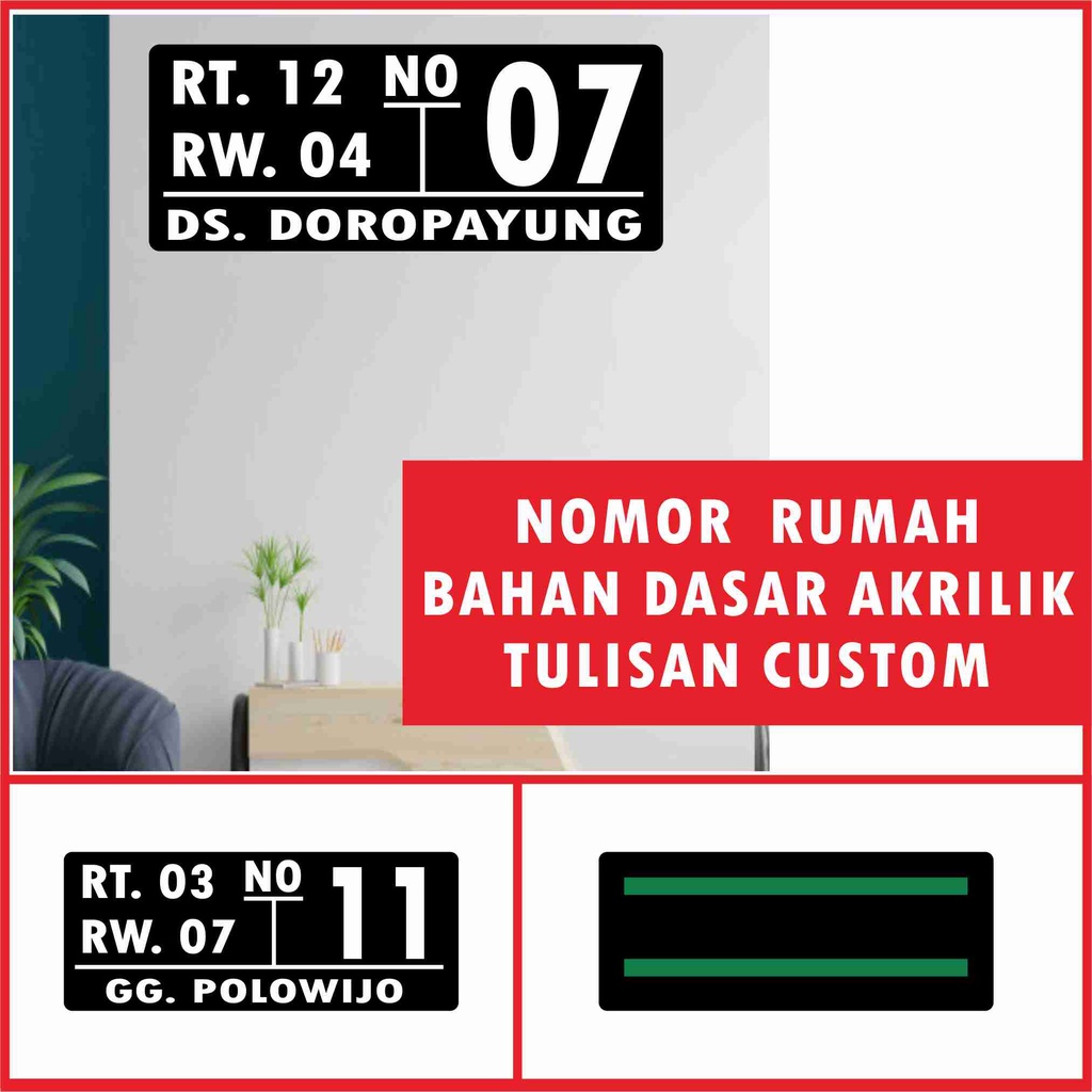 

Nomor Alamat Rumah Papan Nomor Rumah Akrilik