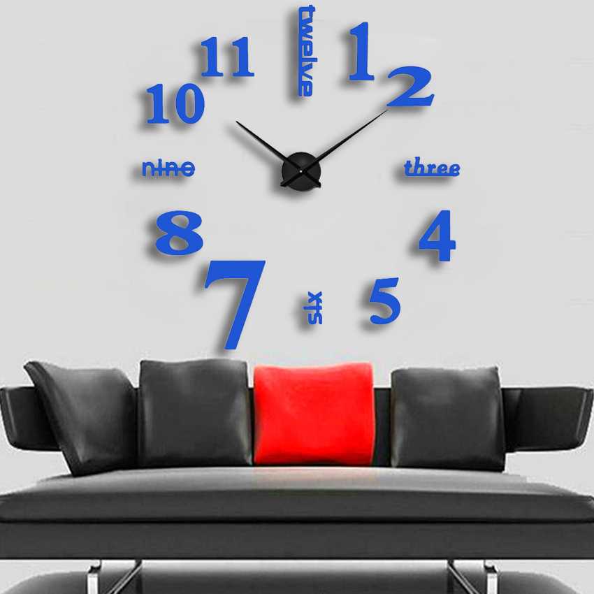 Jam Dinding DIY Giant Wall Clock 50-60cm Model English Word - DIY-10