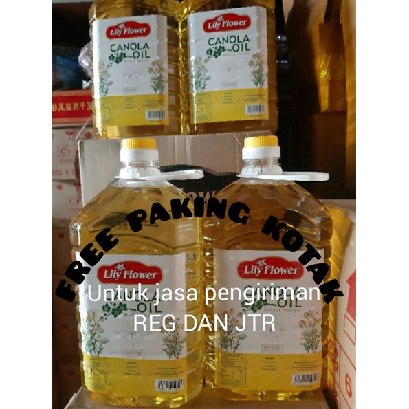 

lily flower canola oil / minyak kanola /minyak canola / kana kemasan 5 liter / minyak biji matahari / sun flower oil 5 liter minyak mpsi