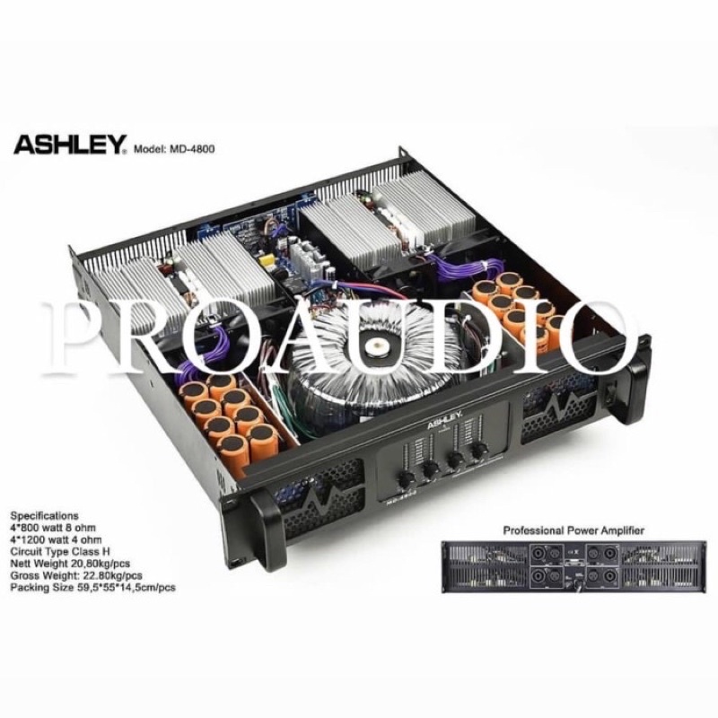 POWER ASHLEY MD 4800 ORIGINAL MD4800 AMPLIFIER 4 CHANNEL TERBAIK