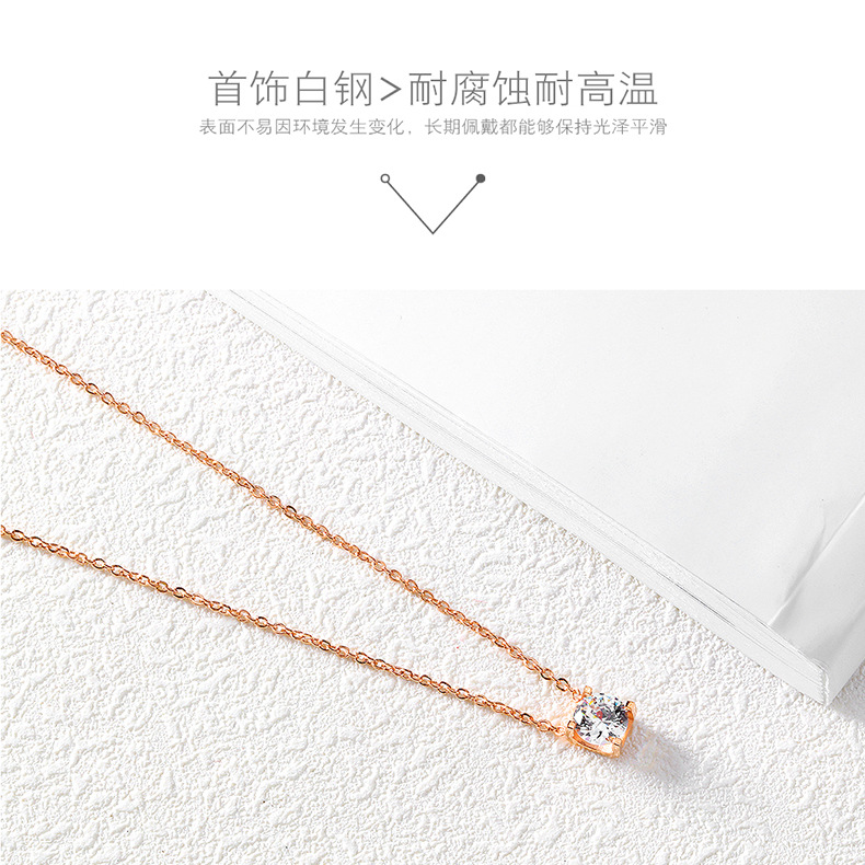 Versi Korea dari baja titanium disepuh rose gold perempuan kalung hias kalung perempuan pendek klavikula rantai kalung