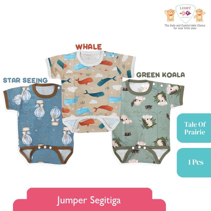 (ECER) Libby Baju KODOK SEGITIGA / JUMPER Segitiga Newborn Bayi / Bodysuit