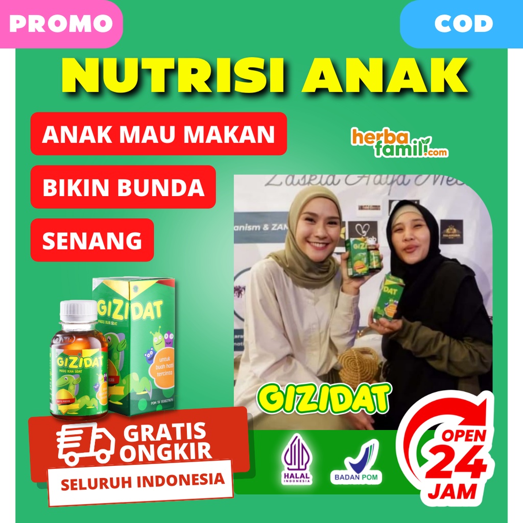 GIZIDAT 100% ORIGINAL | Vitamin Anak/Bayi Nafsu Makan Ori Official Store Asli Penambah Nafsu Makan Anak Secara Alami Tanpa Efek Samping GIZIDAT