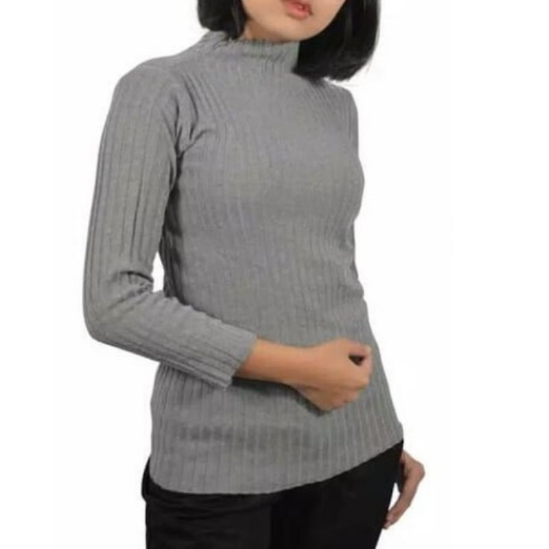 DAISY SALUR CURLY  INER RAJUT KNIT TURTLENECK POLOS WANITA