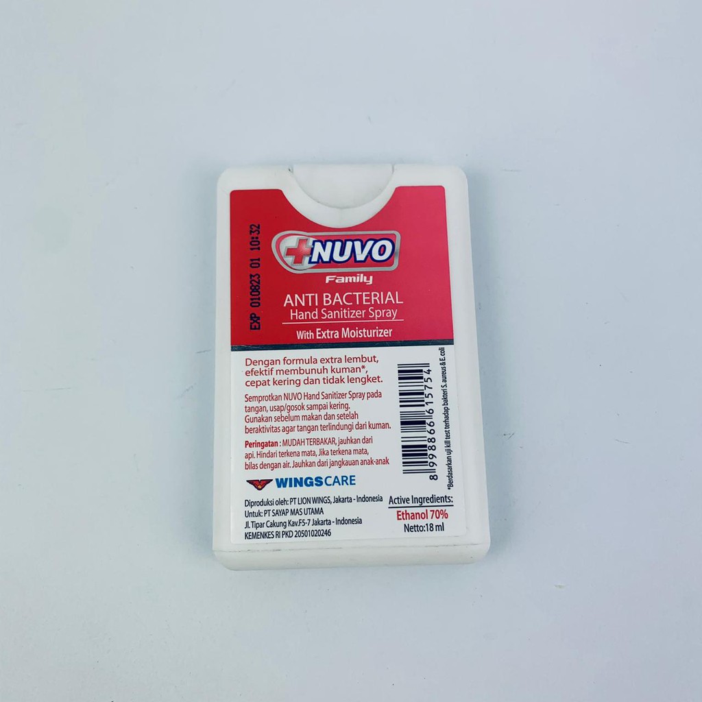 Nuvo Hand Sanitizer Spray /  Nuvo Anti Bacterial / Fresh Blossom / 18m
