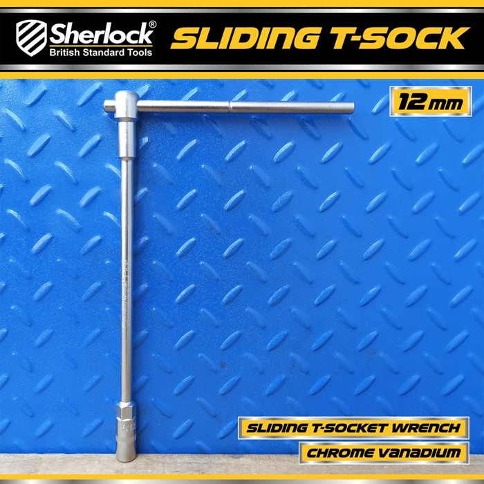 Kunci T - Type Socket 12mm / Sherlock Kunci Sok/Sock T (Gagang Slide/Geser)