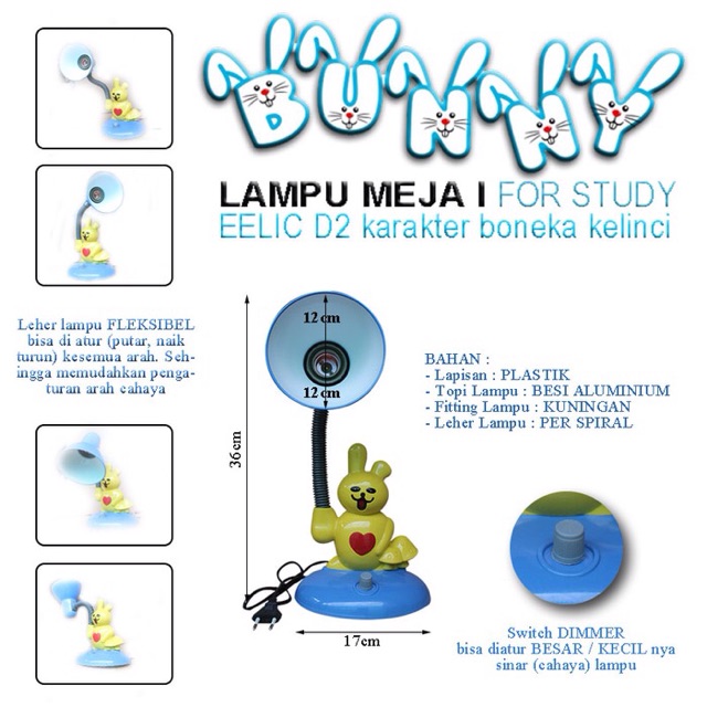 Lampu Meja Belajar Kelinci JM D2