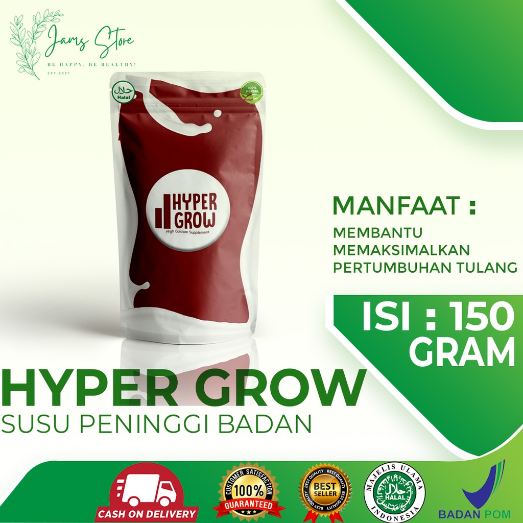 

HYPER GROW SUSU – Peninggi Badan Terlaris / susu penambah tinggi badan / penambah tinggi badan cepat