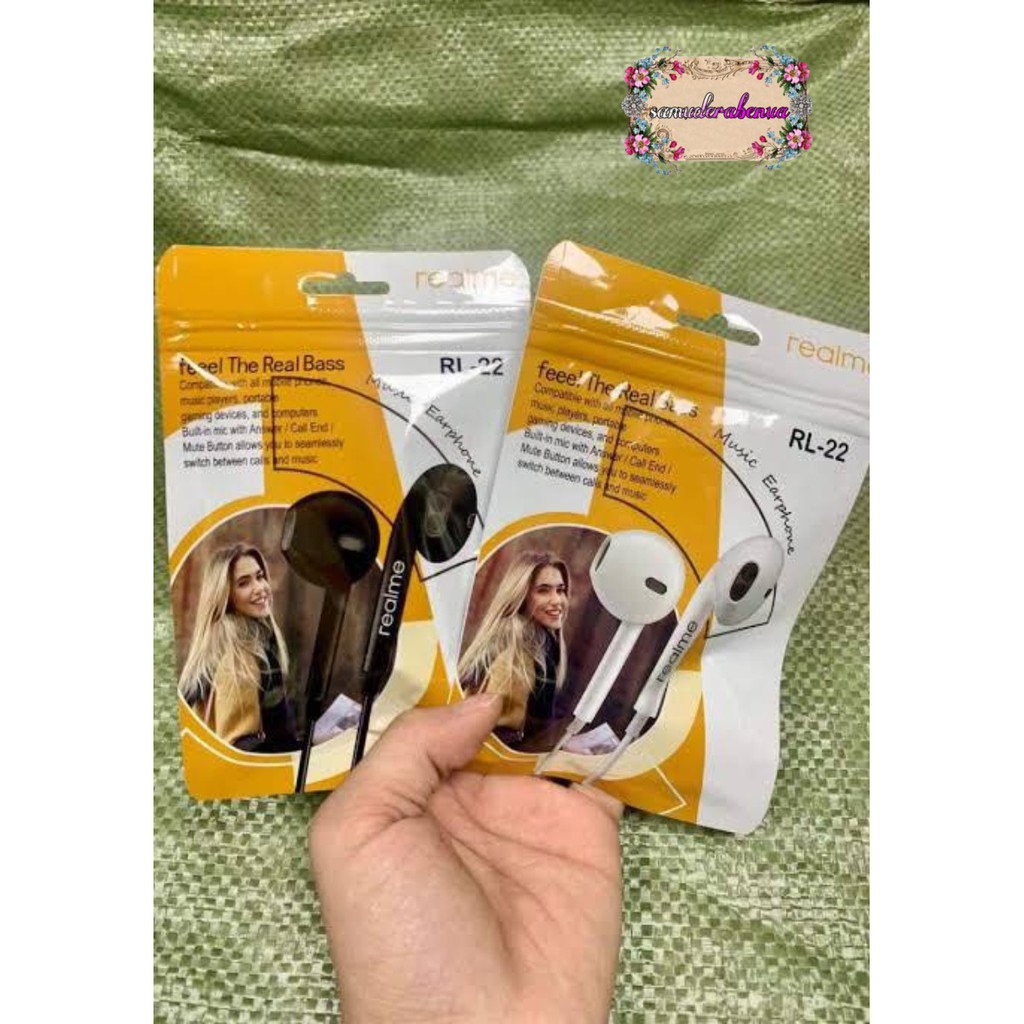 BM087 Headset heasdfree hf ORI REALME RL-22 mega BASS Jack 3.5mm 2 3 5 6 7 8 pro c1 c2 c3 c11 c15 SB1935