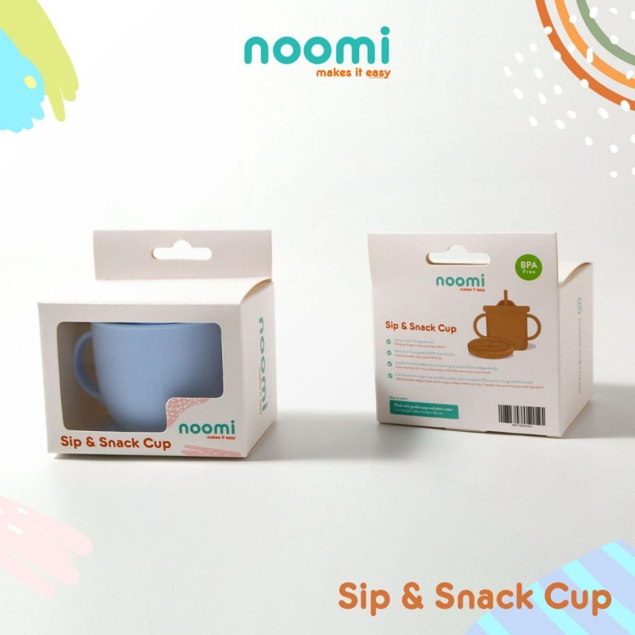 Noomi Silicone 2 in 1 Sip &amp; Snack Cup Cangkir Silikon Minuman dan Cemilan