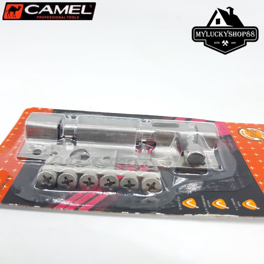 Kunci Grendel Stainless Tebal Camel Slot Pintu Jendela Selot 3 Inch