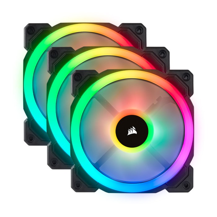 LL120 RGB 120mm Dual Light Loop RGB LED PWM Fan 3 Fan Pack