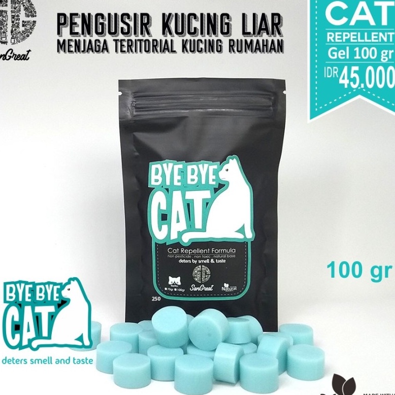 100g Sangreat Bye Bye Cat Gel Pengusir kucing Usir Kucing Liar  Cegah Kucing pup, bab, eek sembarangan 100g 100 gr Alami Aman Essential Oil