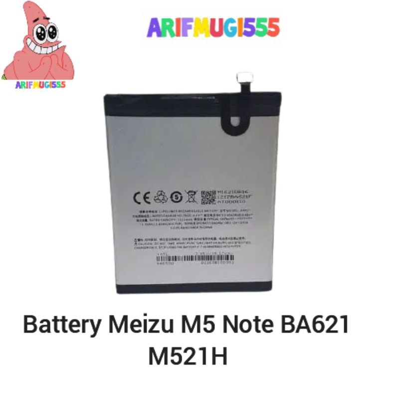 BATTERY BATRAI BATERAI BATRE MEIZU M5 NOTE BA621 M621 ORIGINAL