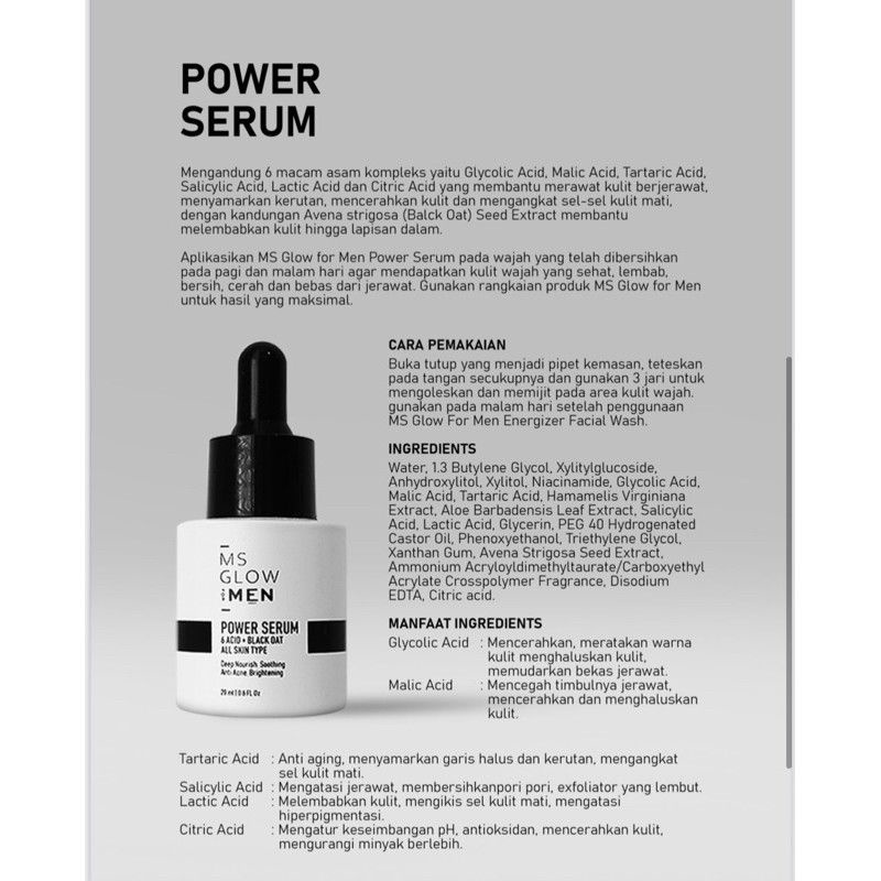 MS GLOW FOR MEN SERUM