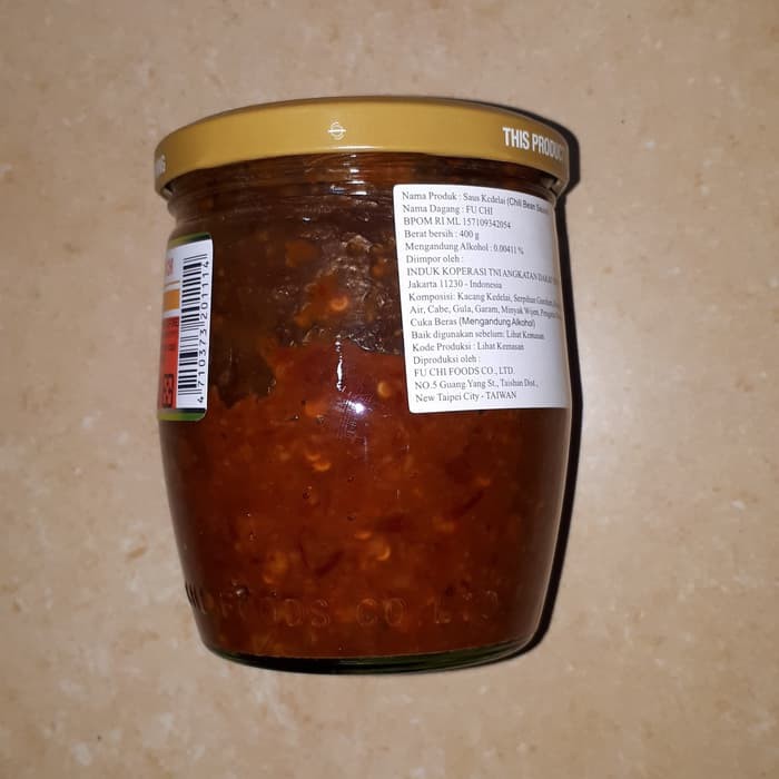 Fu Chi Chili Bean Sauce 400gr Botol Besar Fuchi Tobanciang Taiwan Fuci Saus Kedelai Fu ci