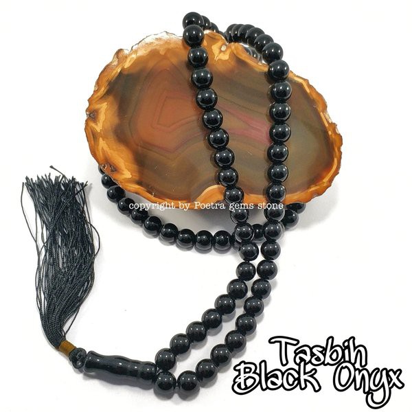 TASBIH NATURAL BATU BLACK ONYX ASLI