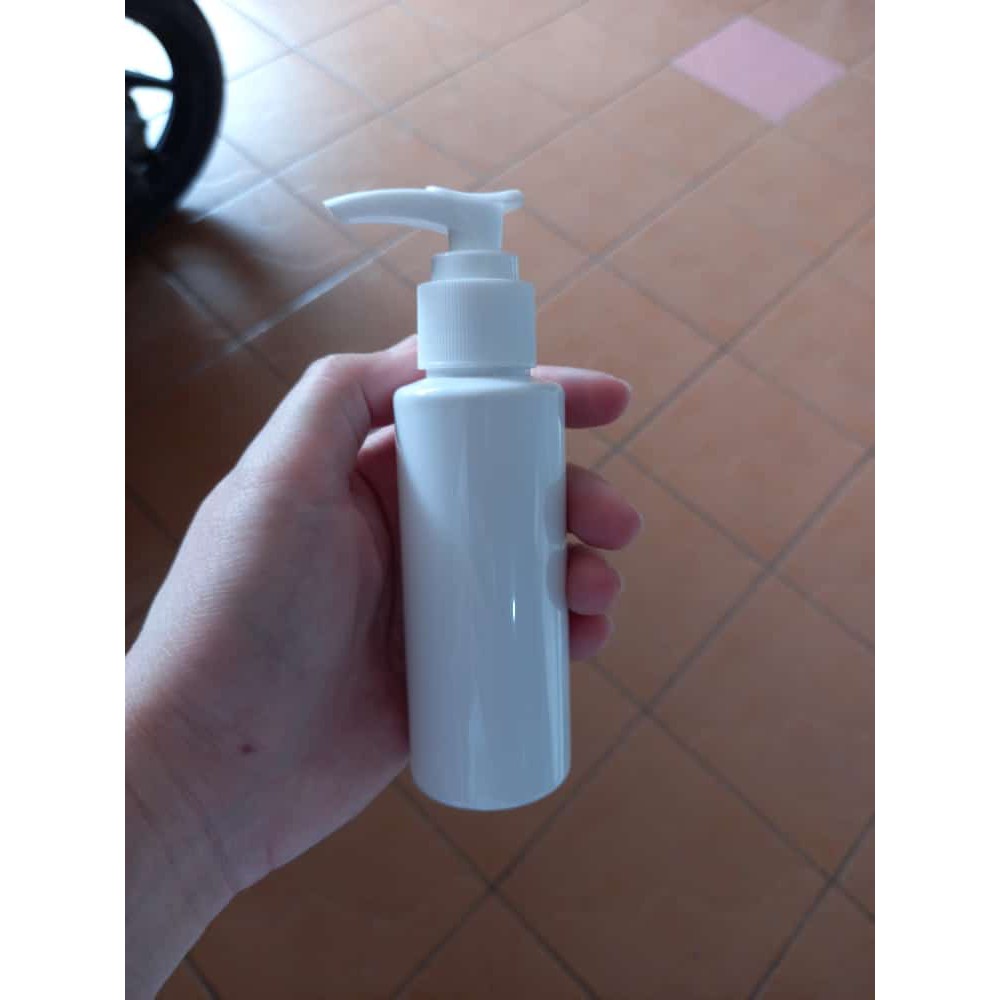 Botol Plastik PET 100ml RF Putih Tutup Pump Lotion