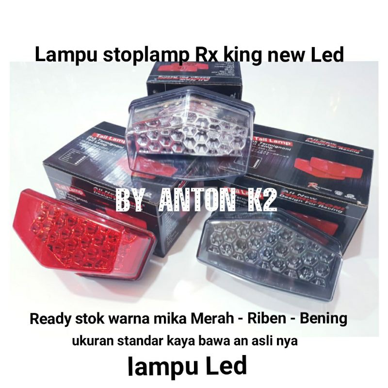 LAMPU STOP BELAKANG RX KING NEW LED CRISTAL-LAMPU REM BELAKANG RX KING NEW LED STOPLAMP MODEL KOTAK