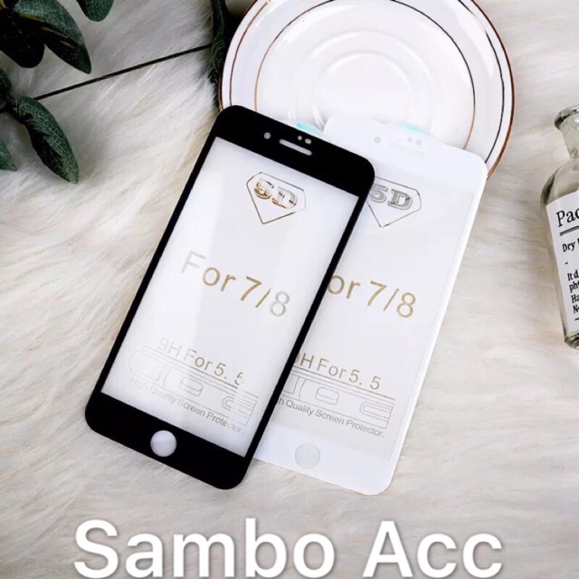 Iphone anti gores  tempered glass 5D 9H for IPHONE6  6plus 6S 6Splus 7 8 X hitam dan putih