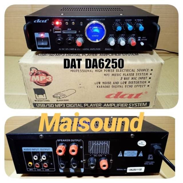 AMPLI KARAOKE DAT DA 6250 AMPLIFIER DAT DA6250 MP3 USB DIGITAL