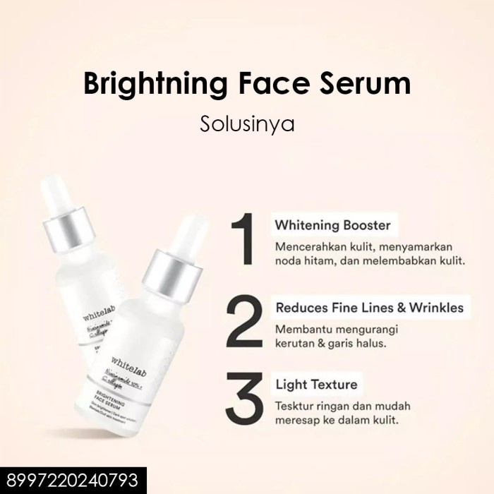 White lab WL Brightening Face Serum pencerah kulit