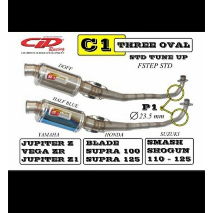 Knalpot CLD Racing Jupiter Z1 type C1 Oval Doff