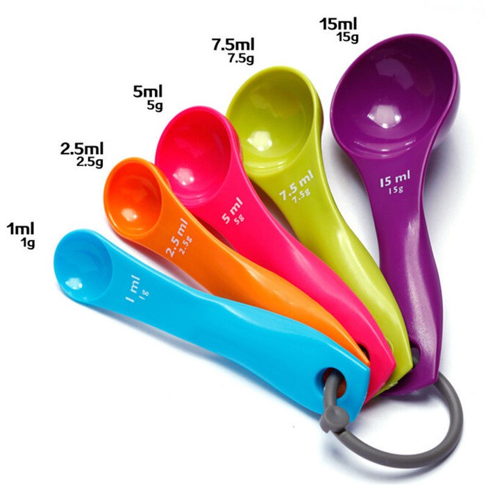 SENDOK TAKAR SET 5IN1 / MEASURING SPOON ALAT BAKING TAKARAN 5 IN 1 WARNA WARNI