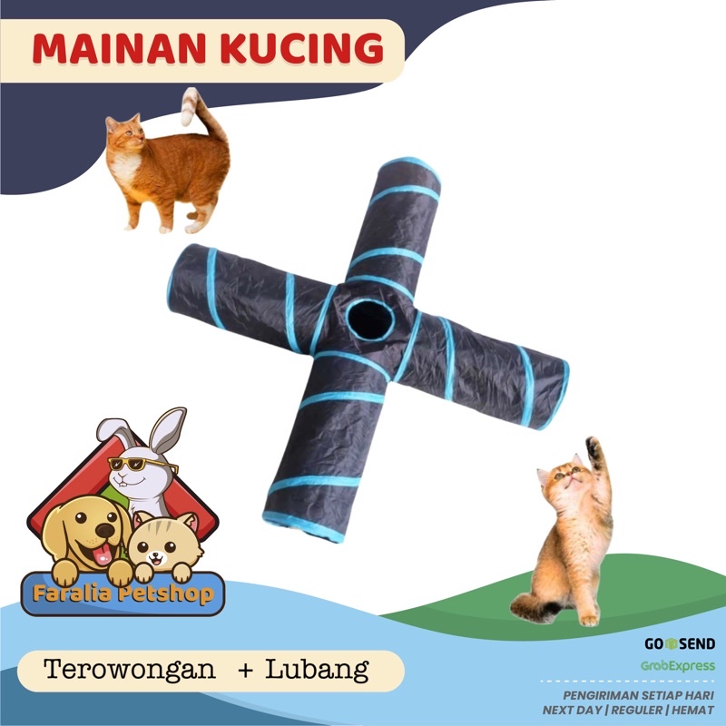 Terowongan Kucing Anjing - Cat Dog Tunnel Mainan + 4 Arah Empat Lubang Tunel Toy Toys