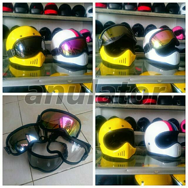 Kaca helm cakil custom kacamata steampunk bandit helmets hbc vigano simpson m50 bell kaca ndr inko