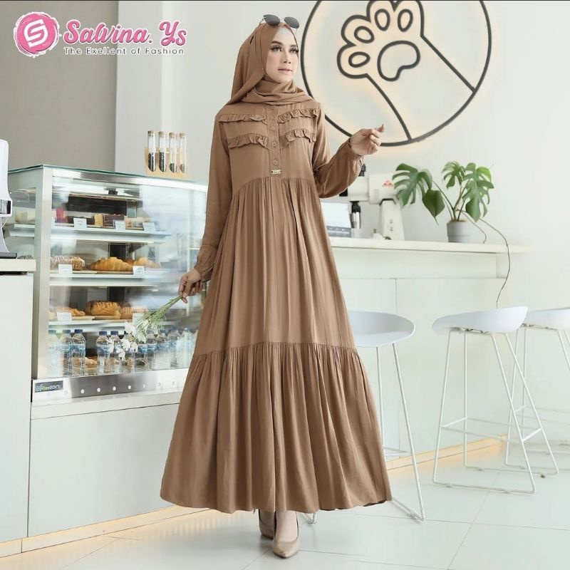 Salvina - Midi Dress Katun Uniqlo Renda Depan