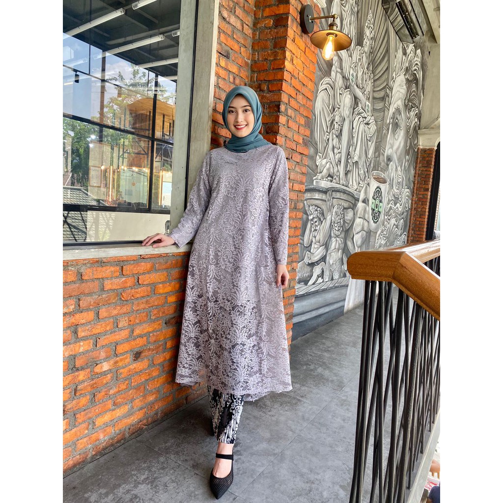 PB&gt; SET KEBAYA BRUKAT LUCITA - TUNIK UMBRELLA BRUKAT - OUTFIT KEBAYA MODERN - BAJU PESTA WANITA