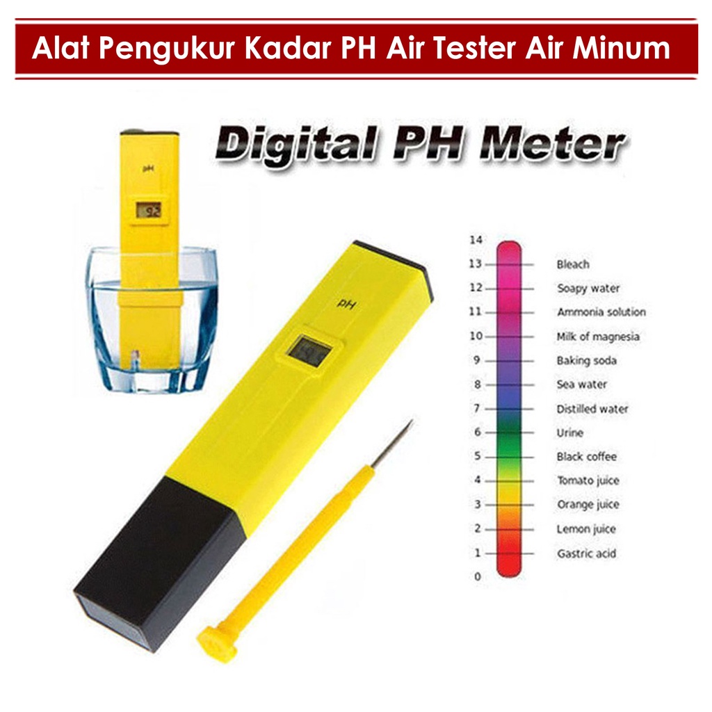 // PH Meter Pengukur PH Air Alat Uji Kadar PH AIr / Alat Tester Air Minum / Akuarium SPBU88