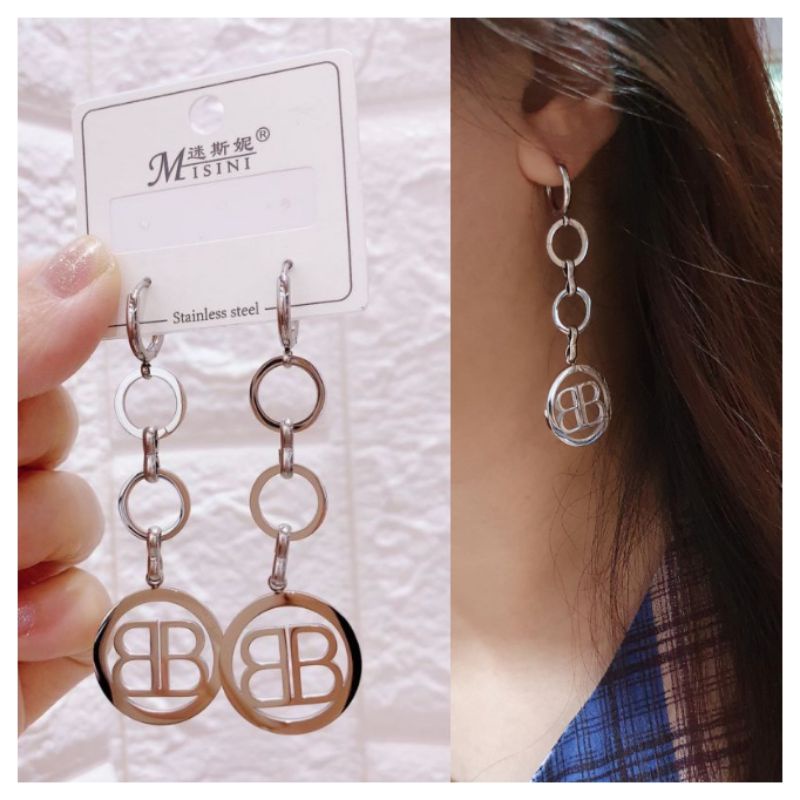 Anting Titanium Premium asli Silver earring Stainless Steel anti karat anti alergi Ta-26