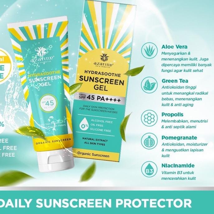 ⚡Terbaik [BPOM✅] AZARINE HYDRASHOOTHE SUNSCREEN GEL SPF 45 ++ 20 ML