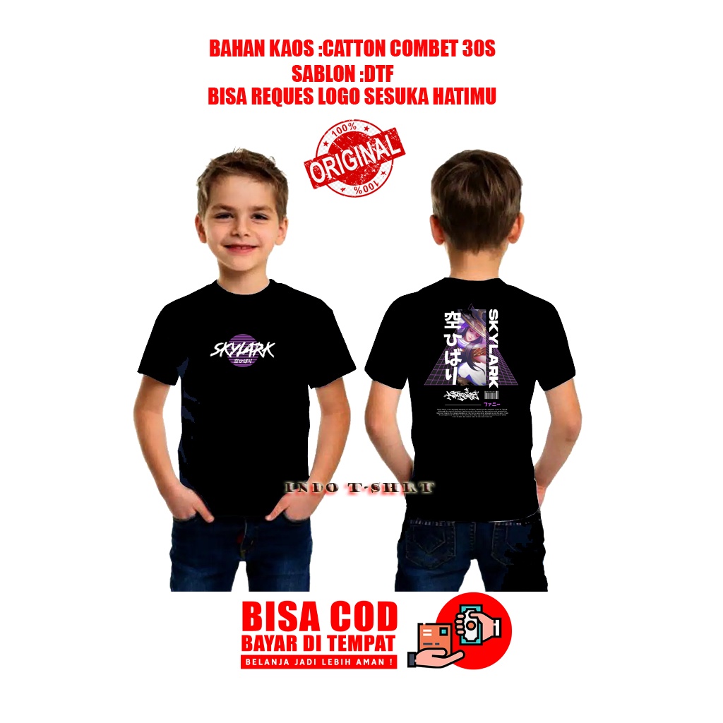 Kaos anak logo skin fanny