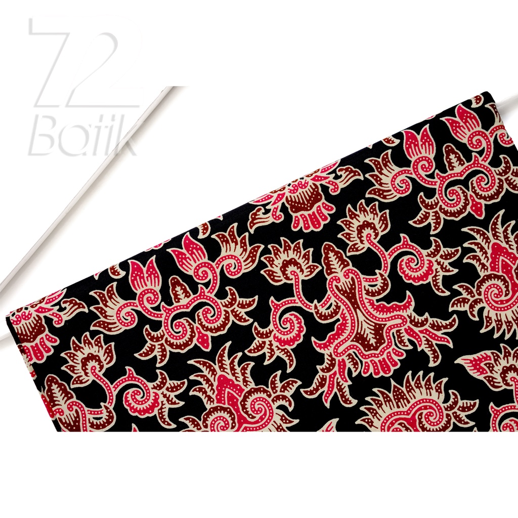 KAIN PANJANG BATIK Bahan Katun Motif Arum Sari Warna Hitam Merah Muda Putih 721525 Cap 72 Jarik Jarit Samping Kebat Panjang Batik Katun Modern Premium Bahan Seragam Batik Pernikahan Kantor Keluarga Murah Kamen Jadi Batik Bali Lembaran