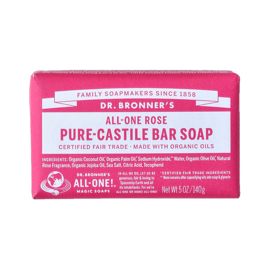 Dr. Bronners Rose Pure-Castile Bar Soap