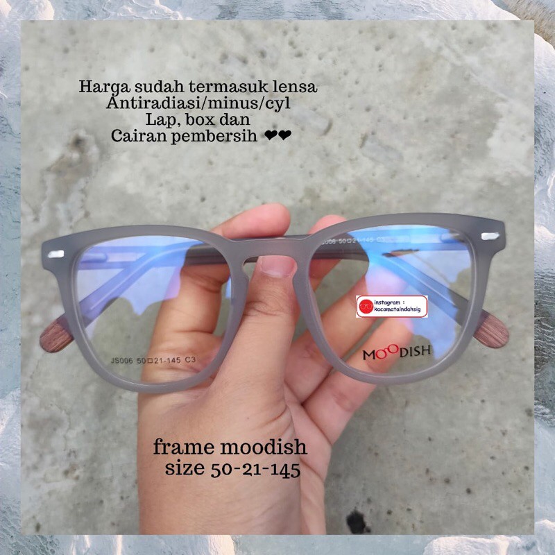 PAKET KACAMATA LENSA MINUS anti radiasi pria wanita Moodish