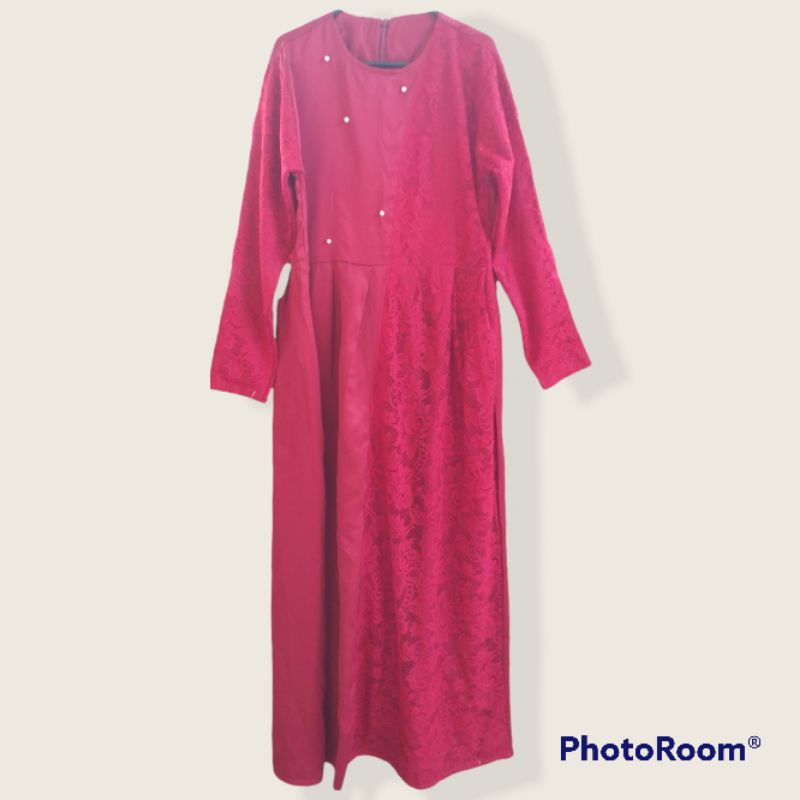 Gamis Satin Brokat - Preloved