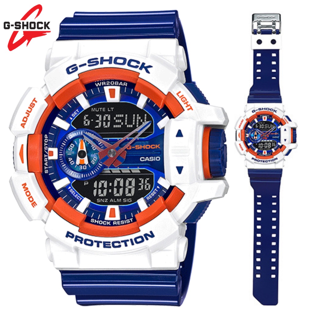 CASIO GSHOCK GA-400 DUALTIME ANALOG DIGITAL BOX FULLSET - FITUR ACTIVE