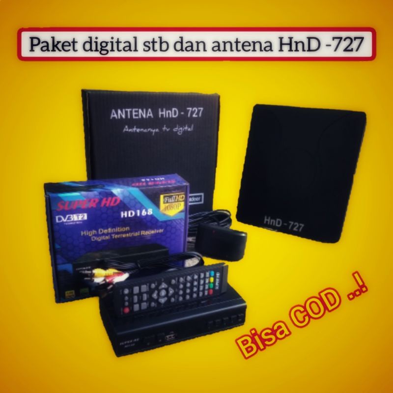 STB Set Top Box Receiver Tv Digital Paket Komplit plus Antena Indoor Outdoor